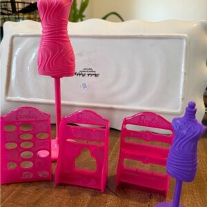 Barbie Pink & Purple Mini Dress Forms and Accessory Racks
